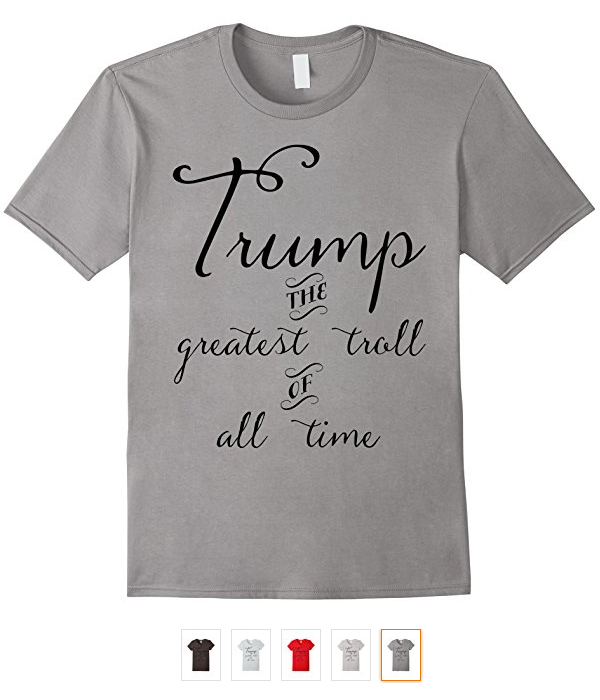 Trump Troll T-Shirt Black Cursive Text